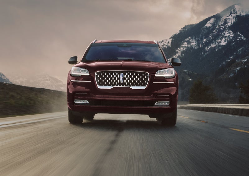 A 2024 Lincoln Aviator® SUV is shown in the Diamond Red exterior color. | Buss Lincoln in McHenry IL