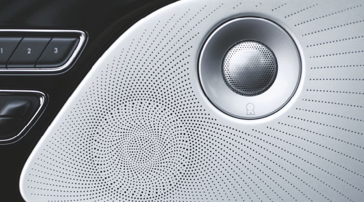 A stylish speaker cover of a 2024 Lincoln Aviator® SUV is shown | Buss Lincoln in McHenry IL