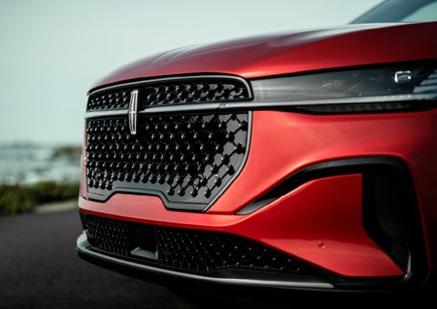 The sleek grille of a 2024 Lincoln Nautilus® SUV with the available Jet Appearance Package makes a bold statement. | Buss Lincoln in McHenry IL